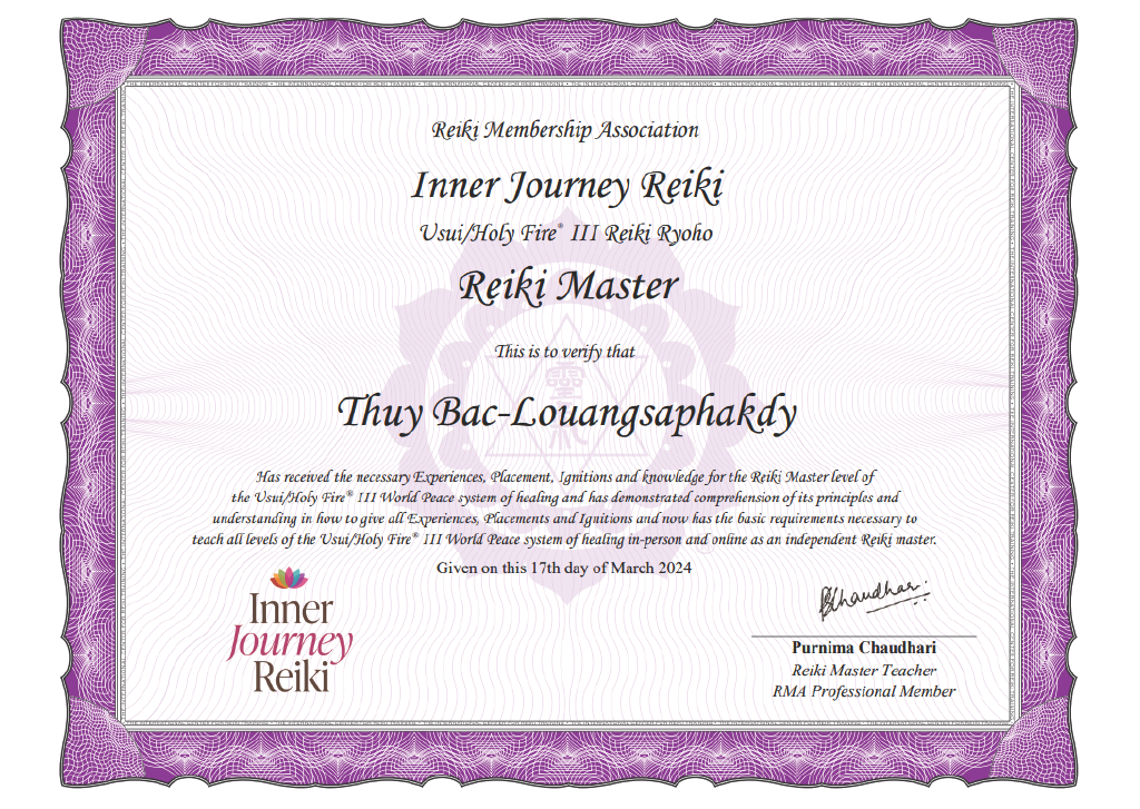 Reiki Master Certificate