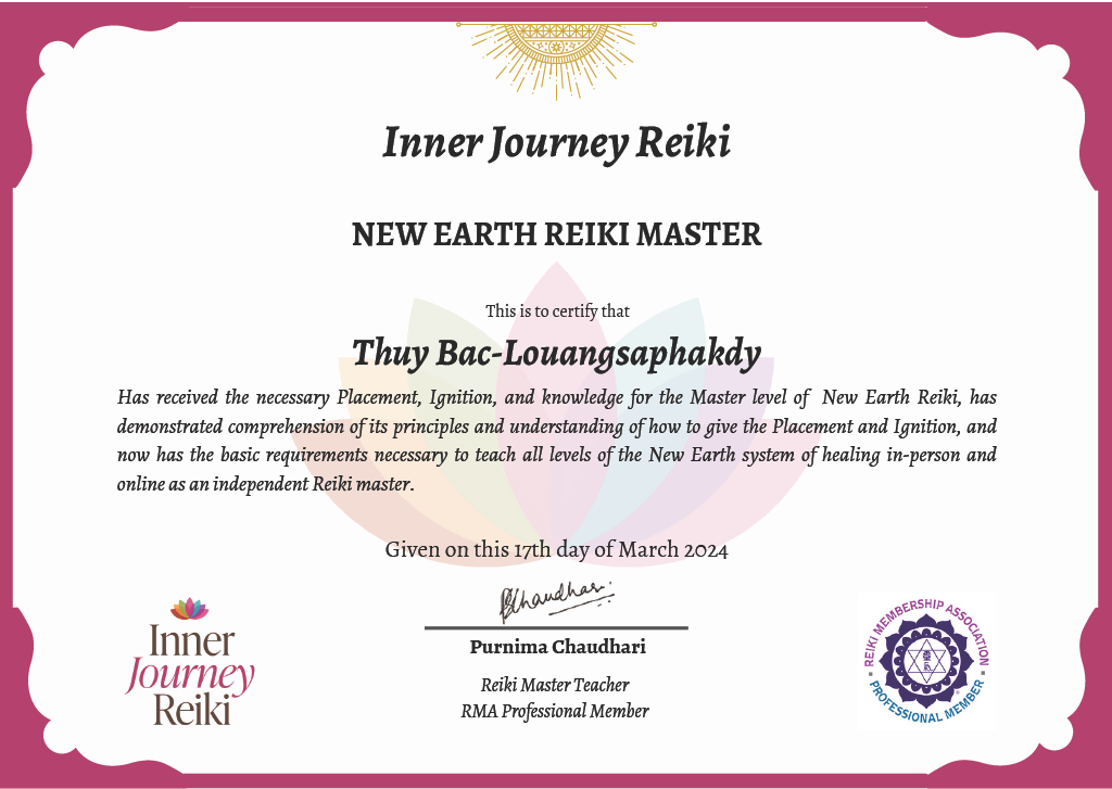 New Earth Reiki Master Certificate
